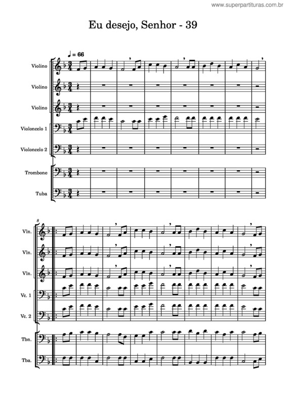 Partitura da música Eu Desejo, Senhor – 39