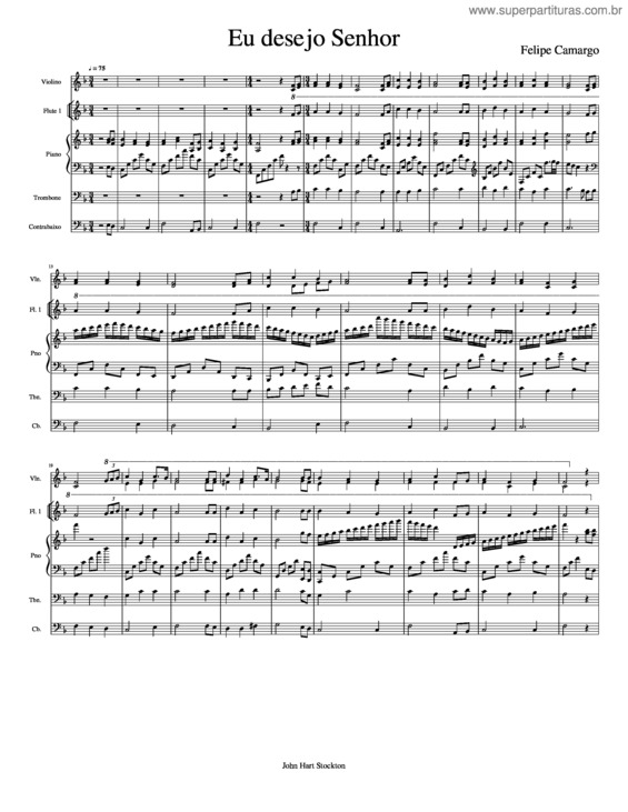 Partitura da música Eu Desejo Senhor