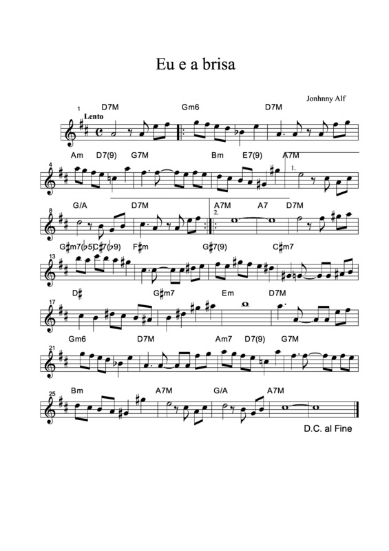 Partitura da música Eu e a Brisa v.5