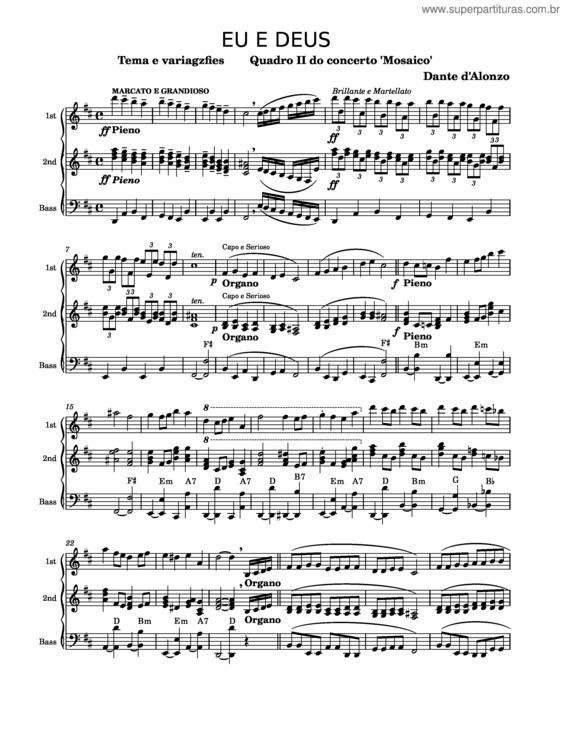 Partitura da música Eu E Deus – Dante D`Alonzo v.2