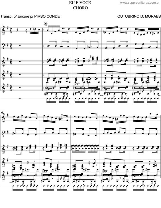 Partitura da música Eu E Você v.4