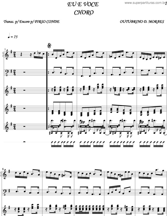 Partitura da música Eu E Você v.5