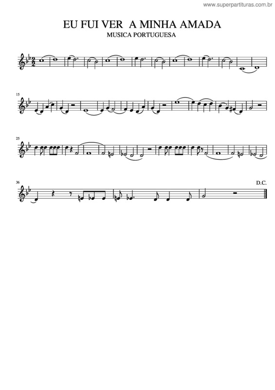 Partitura da música Eu Fui Ver A Minha Amada