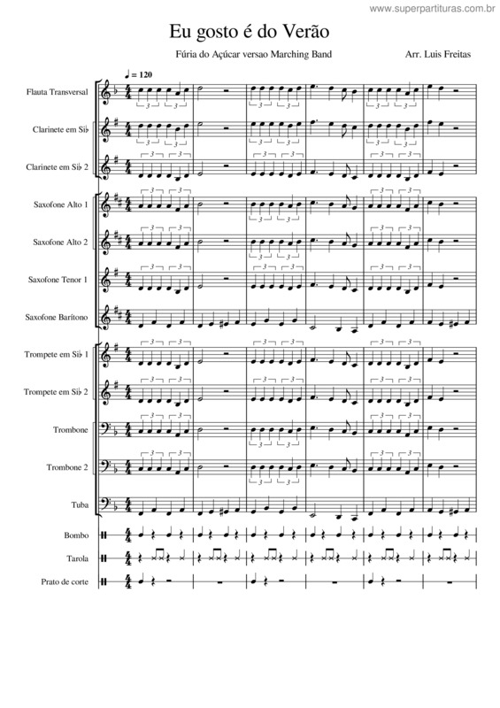 Partitura da música Eu Gosto É Do Verão
