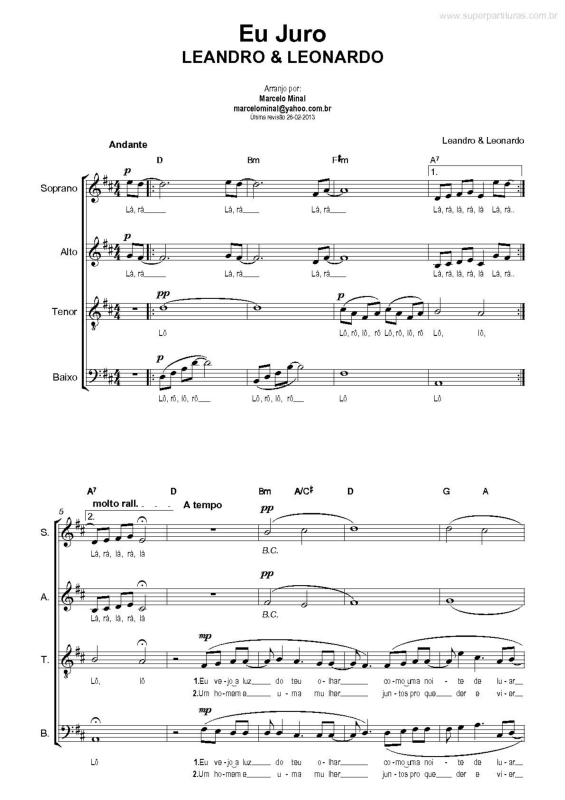 Partitura da música Eu Juro v.4