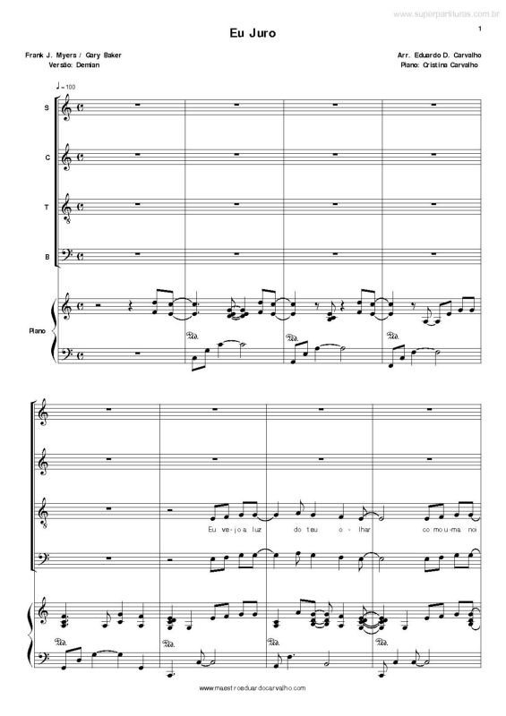 Partitura da música Eu Juro v.5