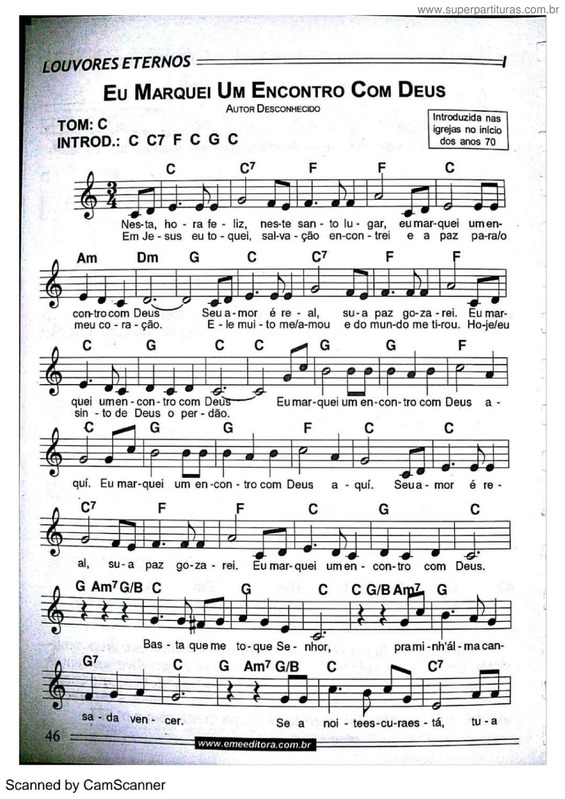 Partitura da música Eu Marquei Um Encontro Com Deus