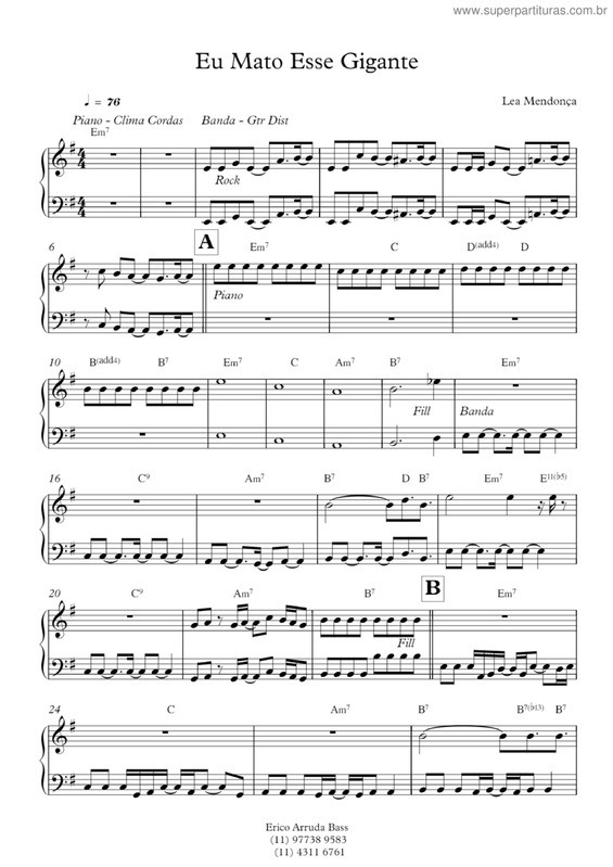 Partitura da música Eu Mato Esse Gigante