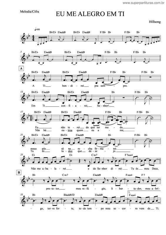 Partitura da música Eu Me Alegro Em Ti v.2