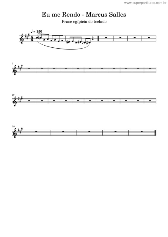 Partitura da música Eu Me Rendo – Marcus Salles