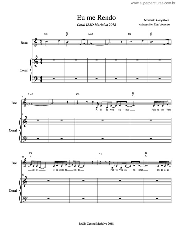 Partitura da música Eu Me Rendo v.2