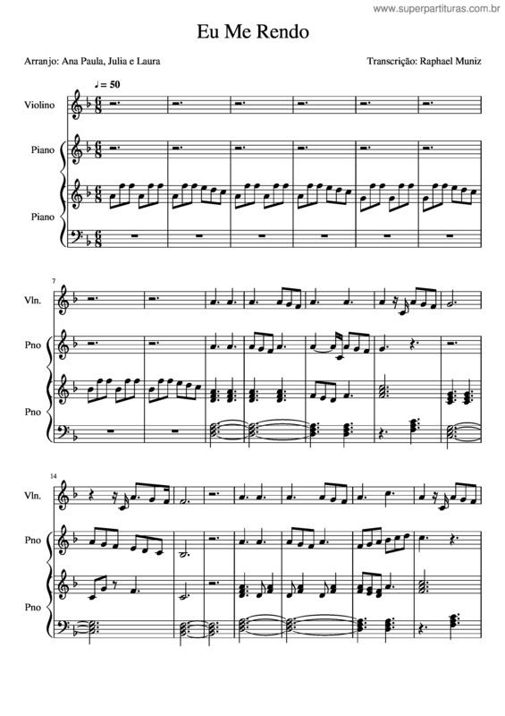 Partitura da música Eu Me Rendo v.6