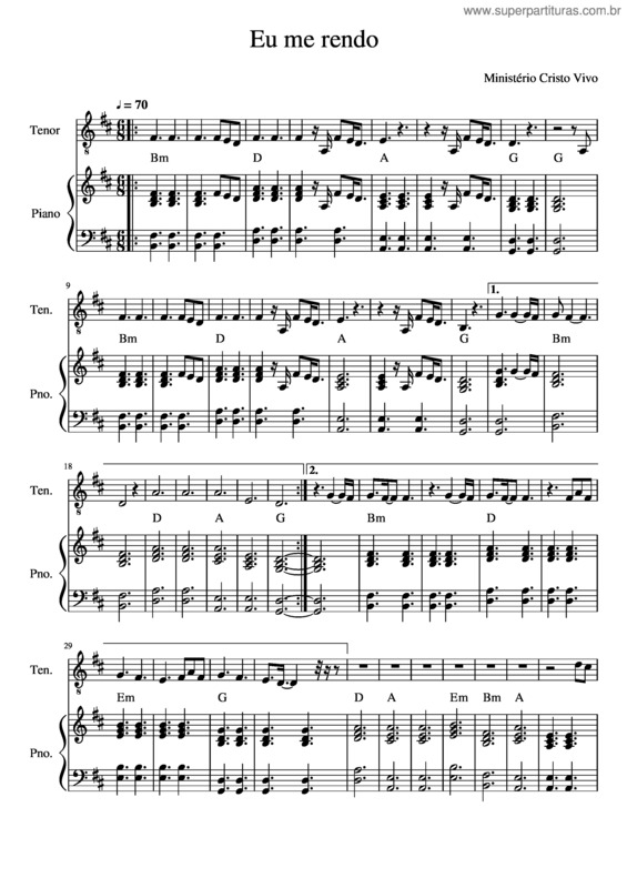 Partitura da música Eu Me Rendo v.7
