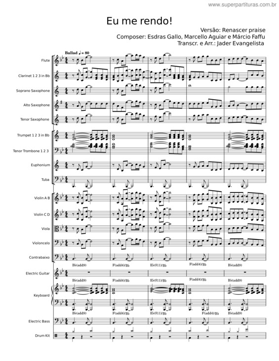 Partitura da música Eu Me Rendo v.8