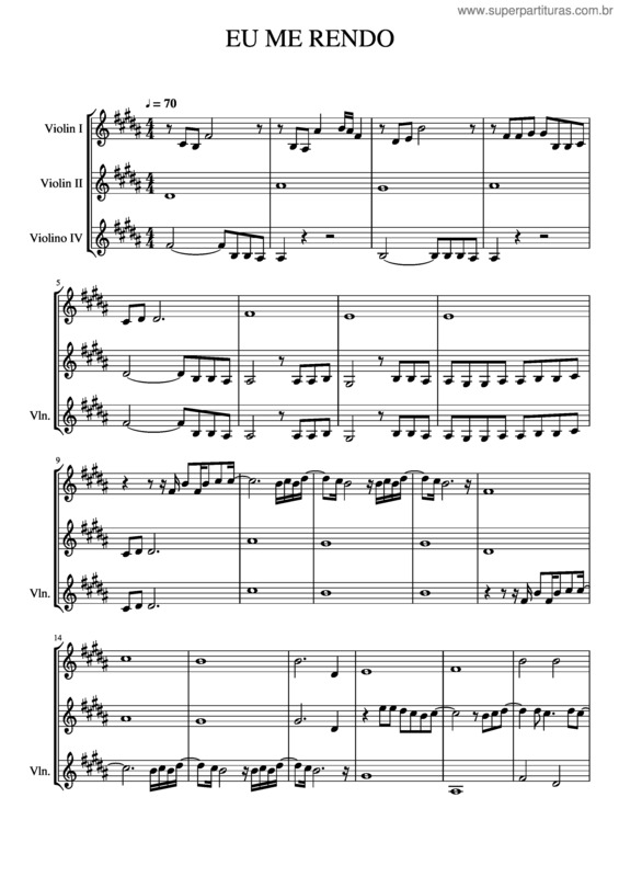 Partitura da música Eu Me Rendo v.9
