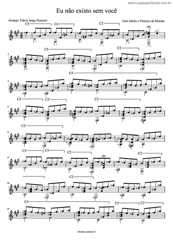 Partitura da música Eu Não Existo Sem Você v.2