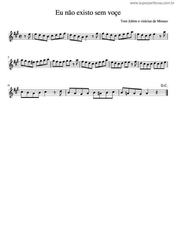 Partitura da música Eu Não Existo Sem Voçê v.4