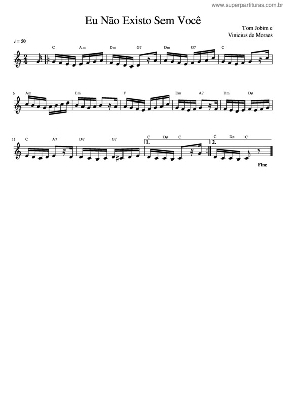 Partitura da música Eu Não Existo Sem Você v.6