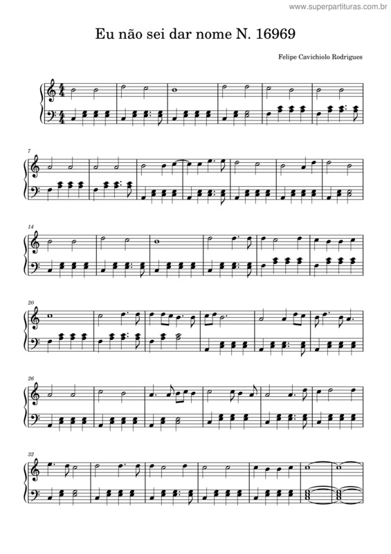 Partitura da música Eu Não Sei Dar Nome N. 16969