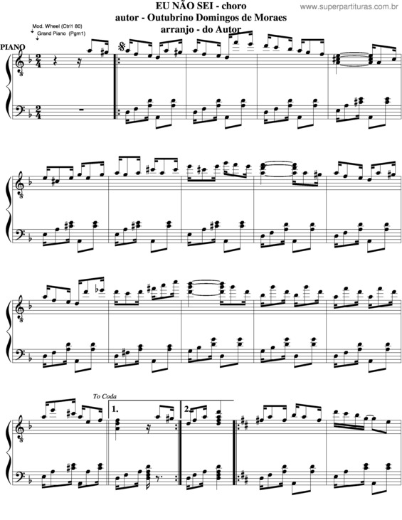 Partitura da música Eu Não Sei v.4