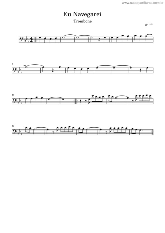 Partitura da música Eu Navegarei – Hino Da Harpa Cristã v.2
