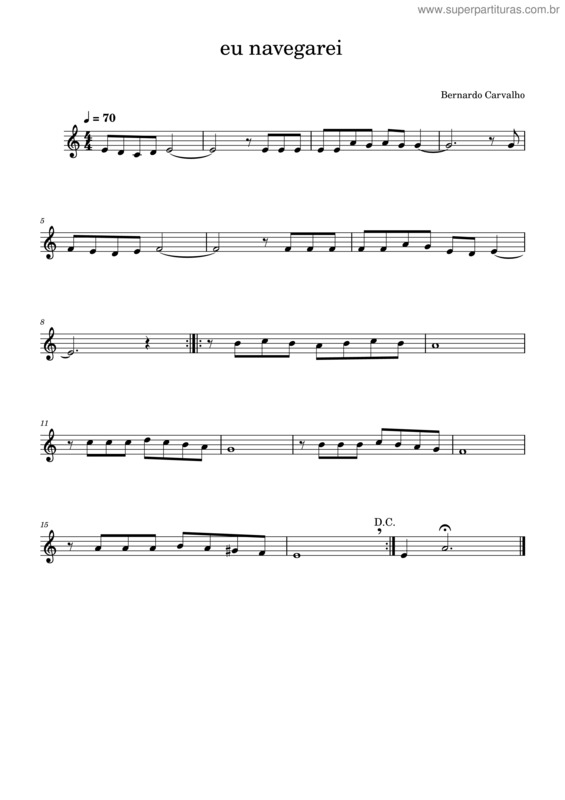 Partitura da música Eu Navegarei – Hino Da Harpa Cristã