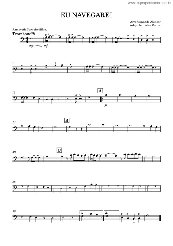 Partitura da música Eu Navegarei – Pastor Azmaveth Carneiro Da Silva v.10