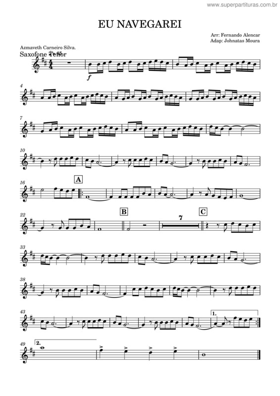 Partitura da música Eu Navegarei – Pastor Azmaveth Carneiro Da Silva v.11