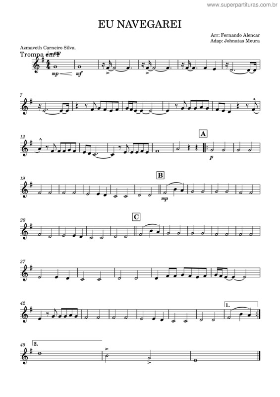 Partitura da música Eu Navegarei – Pastor Azmaveth Carneiro Da Silva v.12