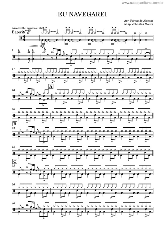 Partitura da música Eu Navegarei – Pastor Azmaveth Carneiro Da Silva v.3