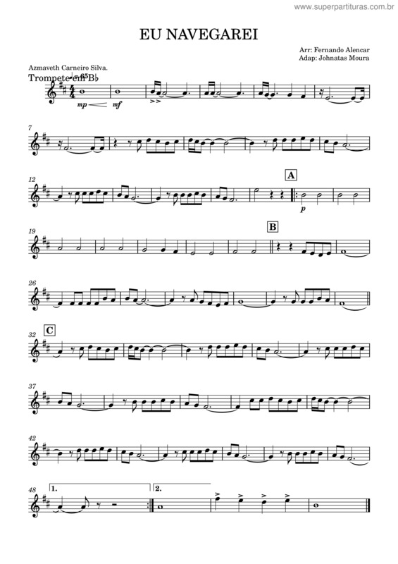 Partitura da música Eu Navegarei – Pastor Azmaveth Carneiro Da Silva v.6