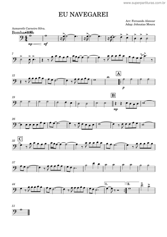 Partitura da música Eu Navegarei – Pastor Azmaveth Carneiro Da Silva v.9
