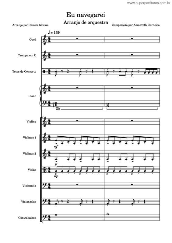 Partitura da música Eu Navegarei – Pastor Azmaveth Carneiro Da Silva
