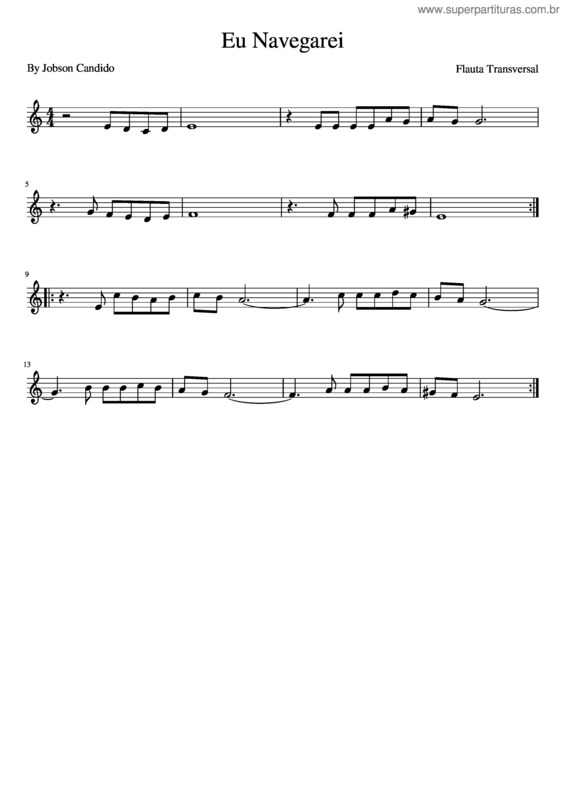 Partitura da música Eu Navegarei Flauta Transversal