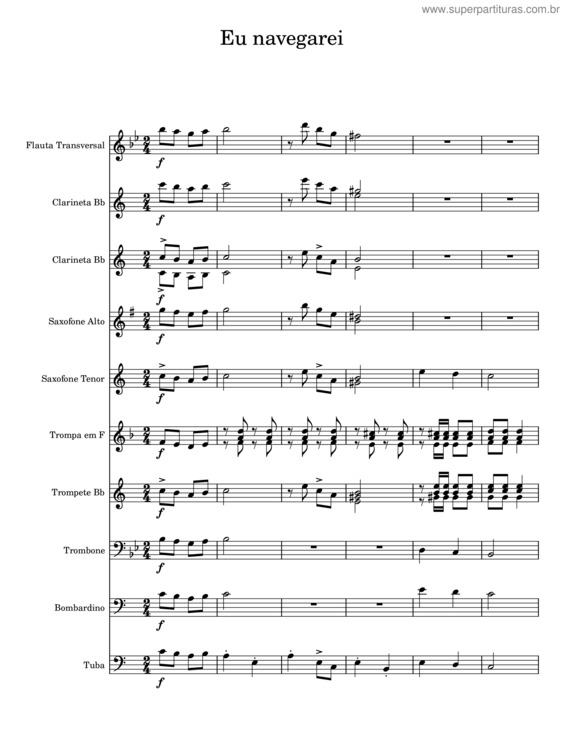 Partitura da música Eu Navegarei v.15