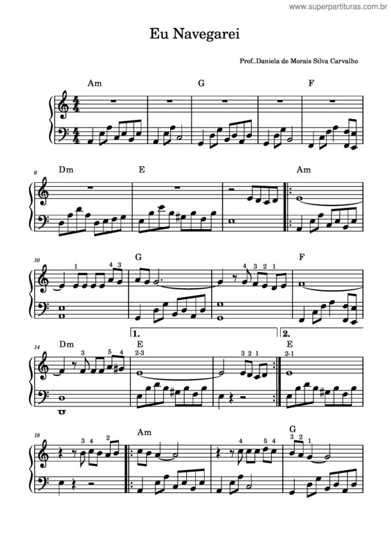 Partitura da música Eu Navegarei v.9