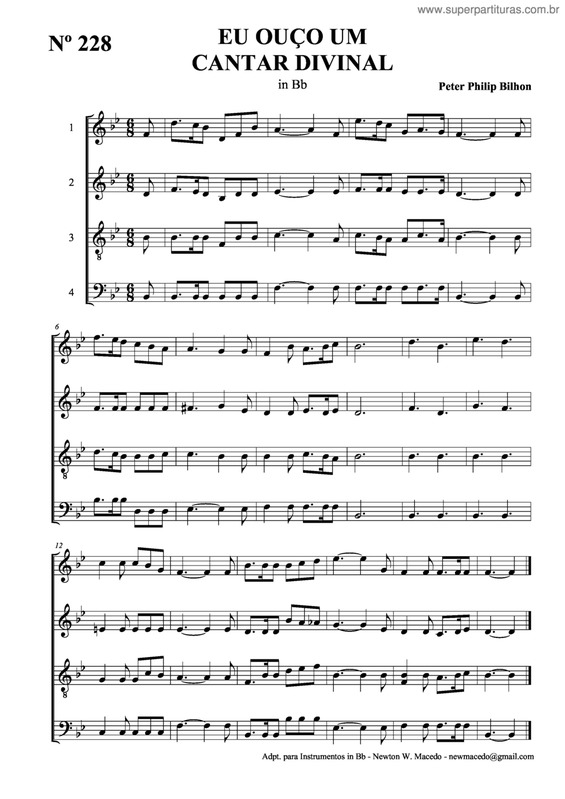 Partitura da música Eu Ouço Um Cantar Divinal v.2