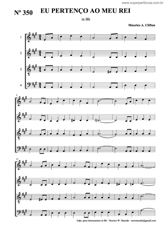 Partitura da música Eu Pertenço Ao Meu Rei v.2