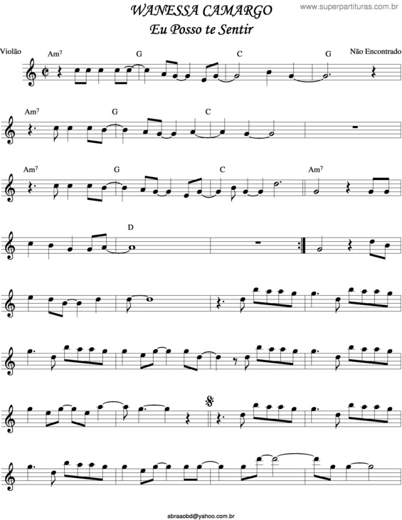 Partitura da música Eu Posso Te Sentir