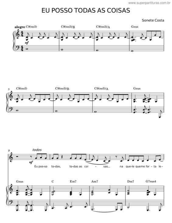 Partitura da música Eu Posso Todas As Coisas