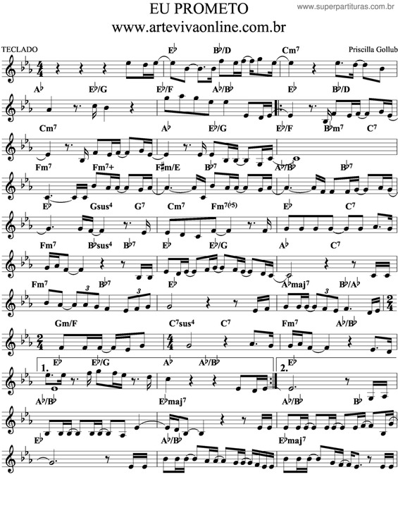 Partitura da música Eu Prometo