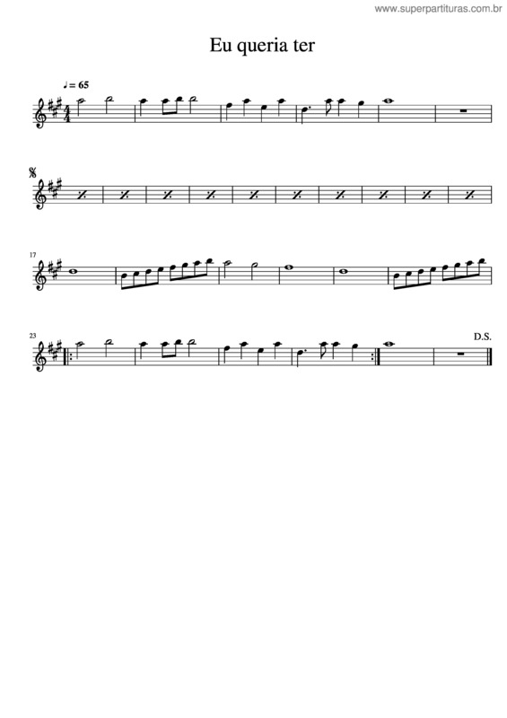 Partitura da música Eu Queria Ter