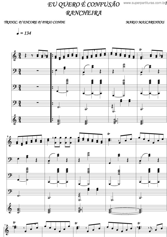 Partitura da música Eu Quero É Confusão v.2