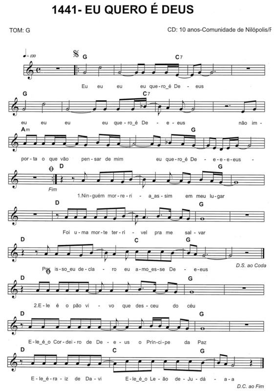 Partitura da música Eu Quero É Deus v.2