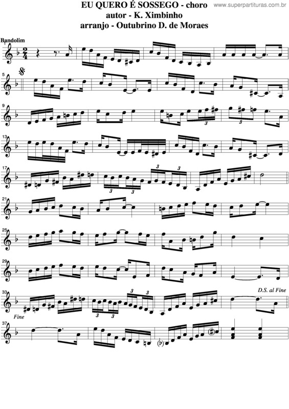 Partitura da música Eu Quero É Sossego v.2