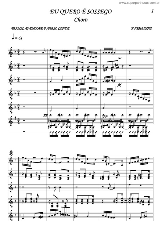 Partitura da música Eu Quero É Sossego v.4