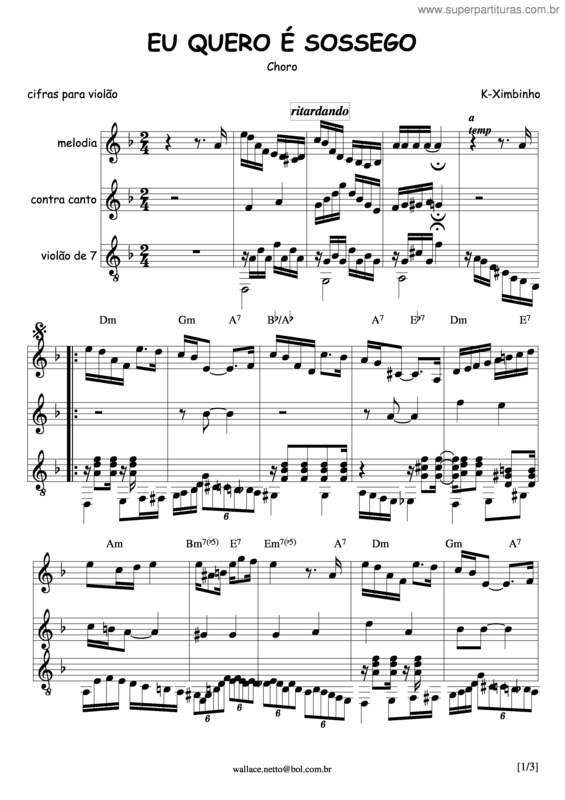 Partitura da música Eu Quero É Sossego v.5