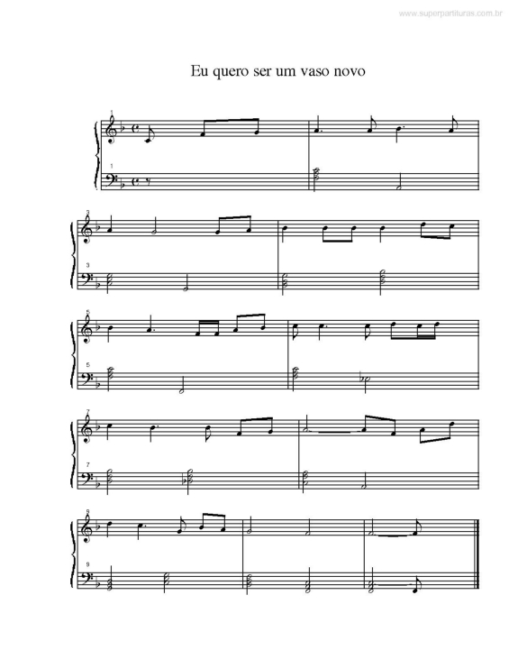 Partitura da música Eu Quero Ser um Vaso Novo