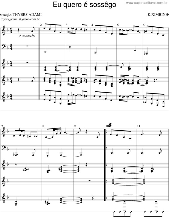 Partitura da música Eu Quero Sossêgo