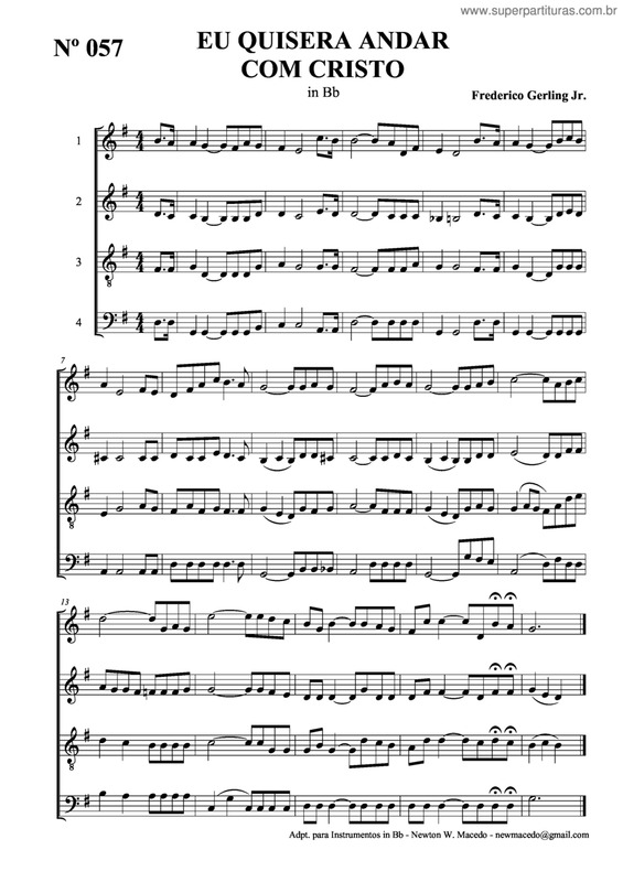 Partitura da música Eu Quisera Andar Com Cristo v.2